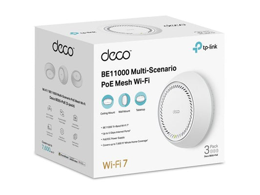 TP Link Deco BE65-POE Tri-Band Mesh WiFi7 System