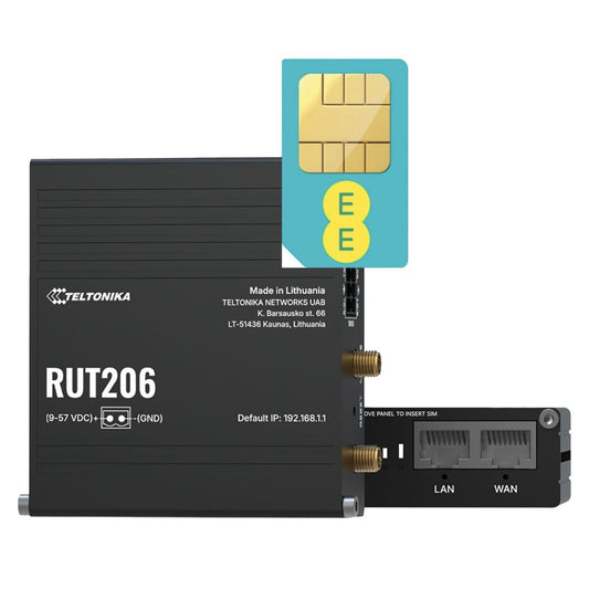 Teltonika RUT206 4G LTE Cat4 Dual SIM Router with Unlimited Data