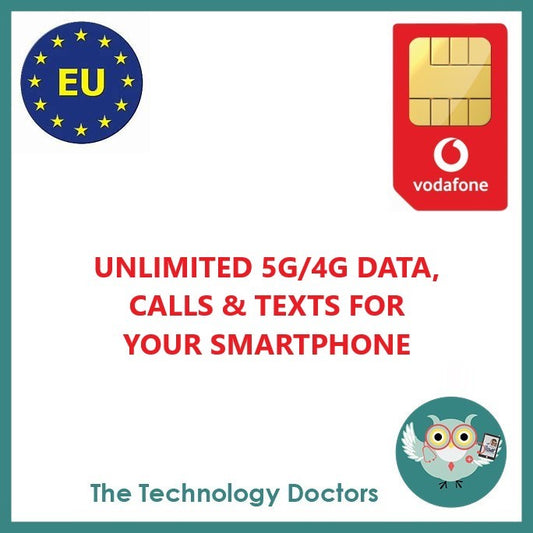 Vodafone Unlimited 5G Business Mobile SIM/eSIM with Global Roaming