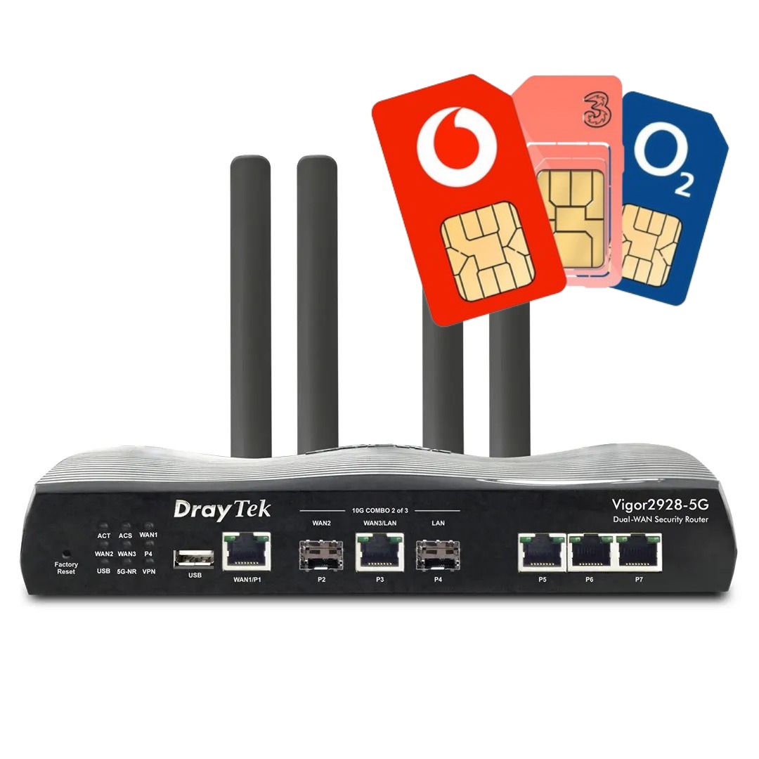 Draytek Vigor 2928-5G Dual SIM eSIM Router