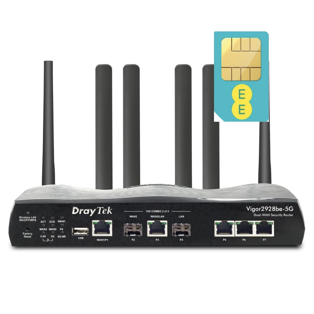 Draytek Vigor 2928be-5G WiFi7 Dual SIM eSIM Router