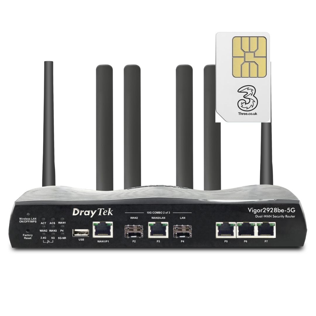 Draytek Vigor 2928be-5G WiFi7 Dual SIM eSIM Router