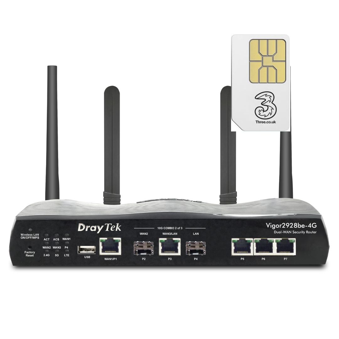 Draytek Vigor 2928be-4G WiFi7 Dual SIM eSIM Router