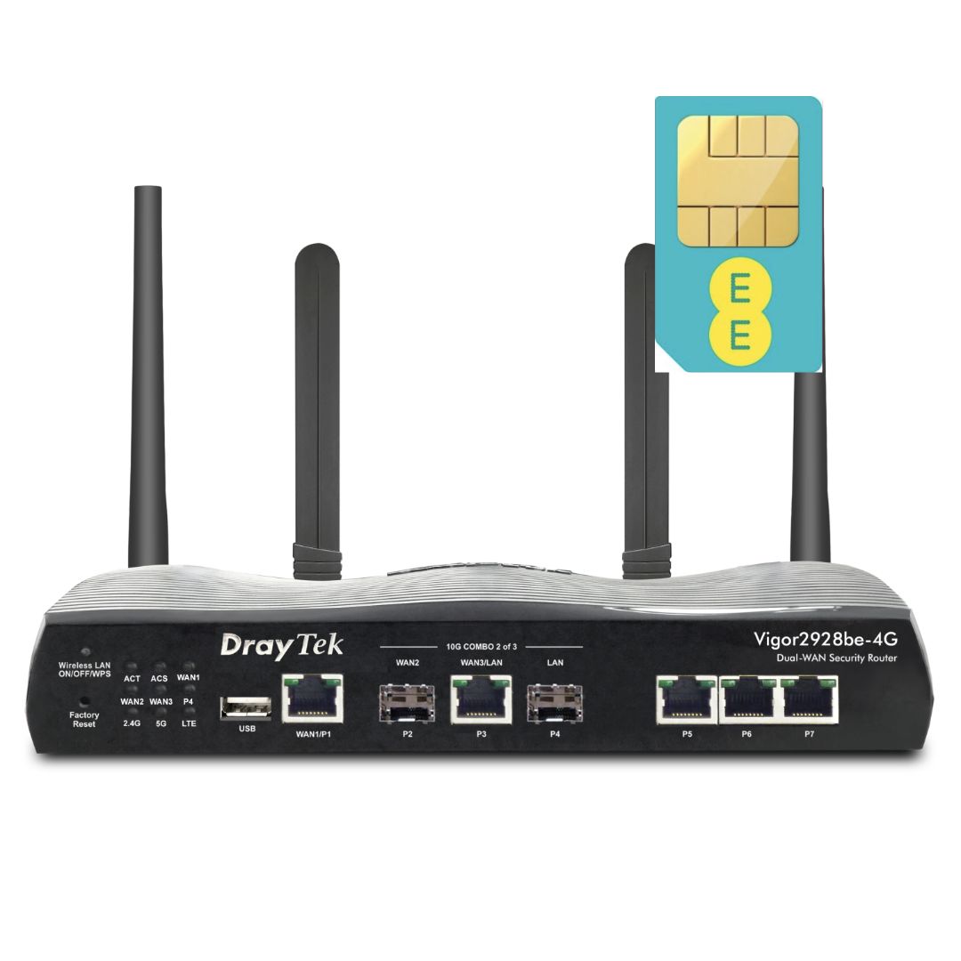 Draytek Vigor 2928be-4G WiFi7 Dual SIM eSIM Router
