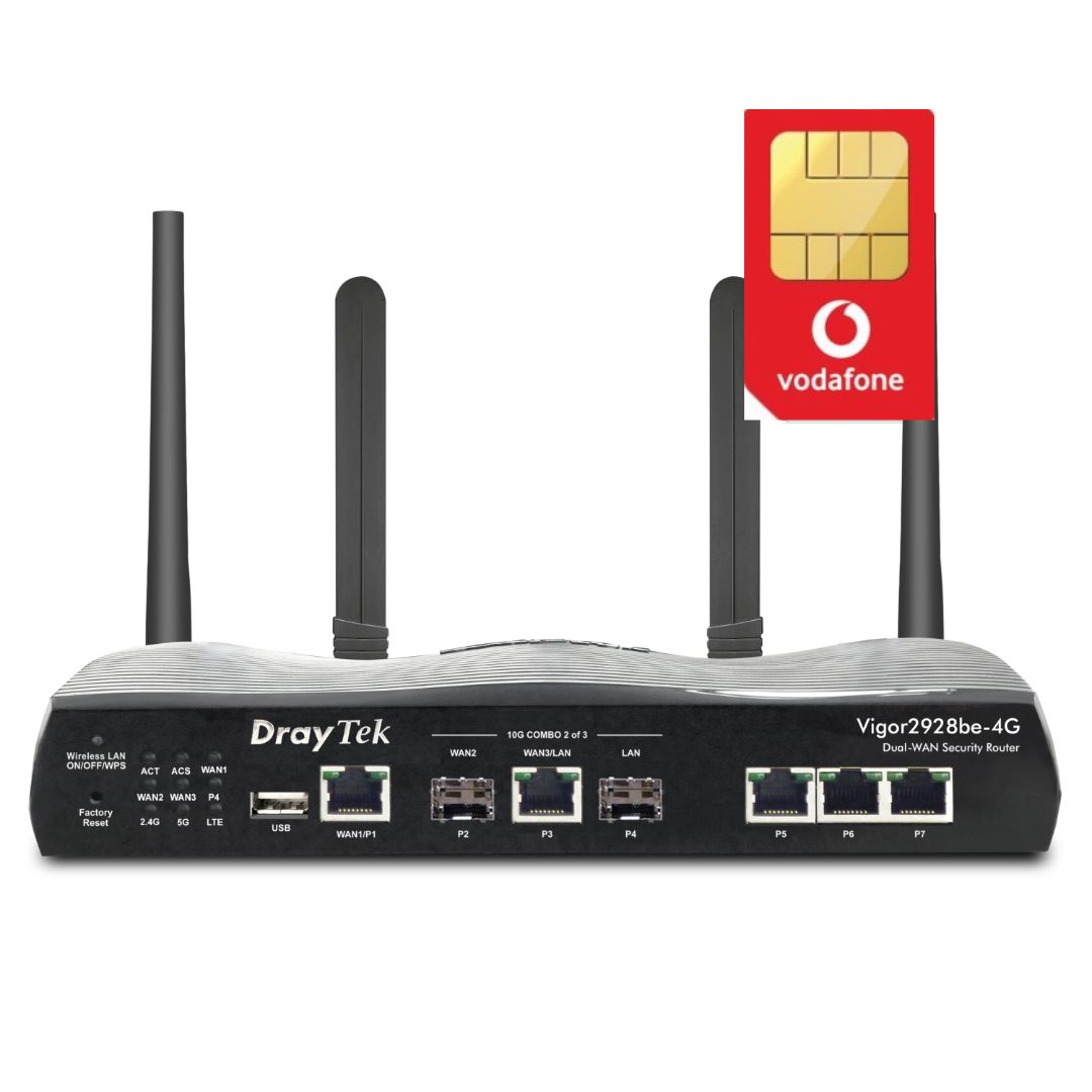 Draytek Vigor 2928be-4G WiFi7 Dual SIM eSIM Router