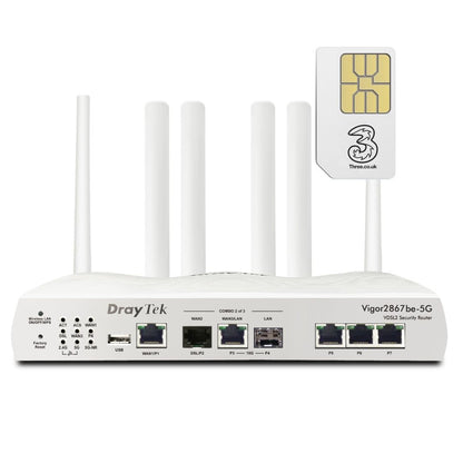 Draytek Vigor 2867be-5G WiFi7 Dual SIM eSIM Router