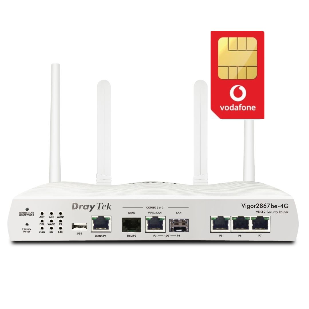 Draytek Vigor 2867be-4G WiFi7 Dual SIM eSIM Router