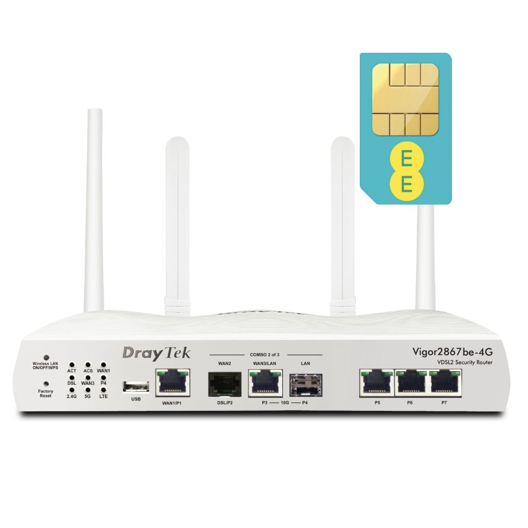 Draytek Vigor 2867be-4G WiFi7 Dual SIM eSIM Router