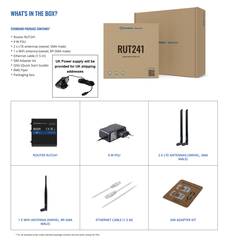 Teltonika RUT241 4G LTE Cat4 M2M/IOT Router