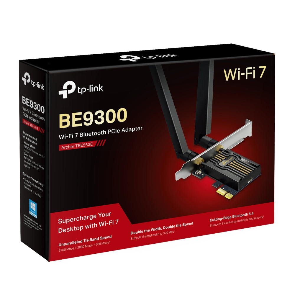 TP Link Archer TBE552E WiFi7 Bluetooth 5.4 PCIe Adapter