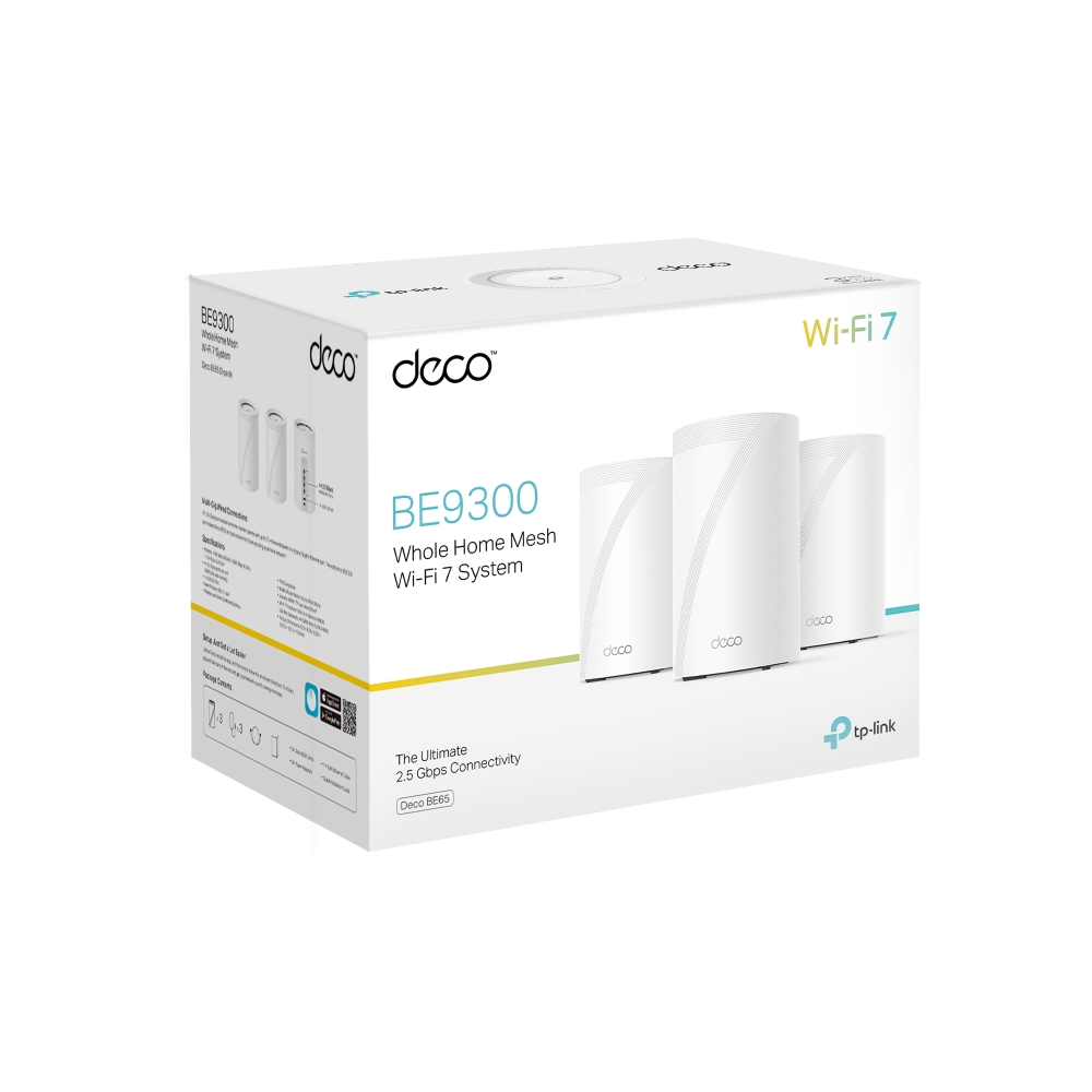 TP Link Deco BE65 Tri-Band Mesh WiFi7 System