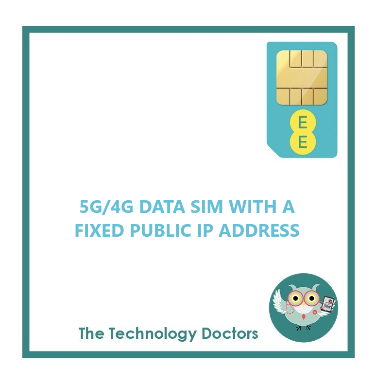 EE 5G/4G Data SIM with Fixed Public IP Address