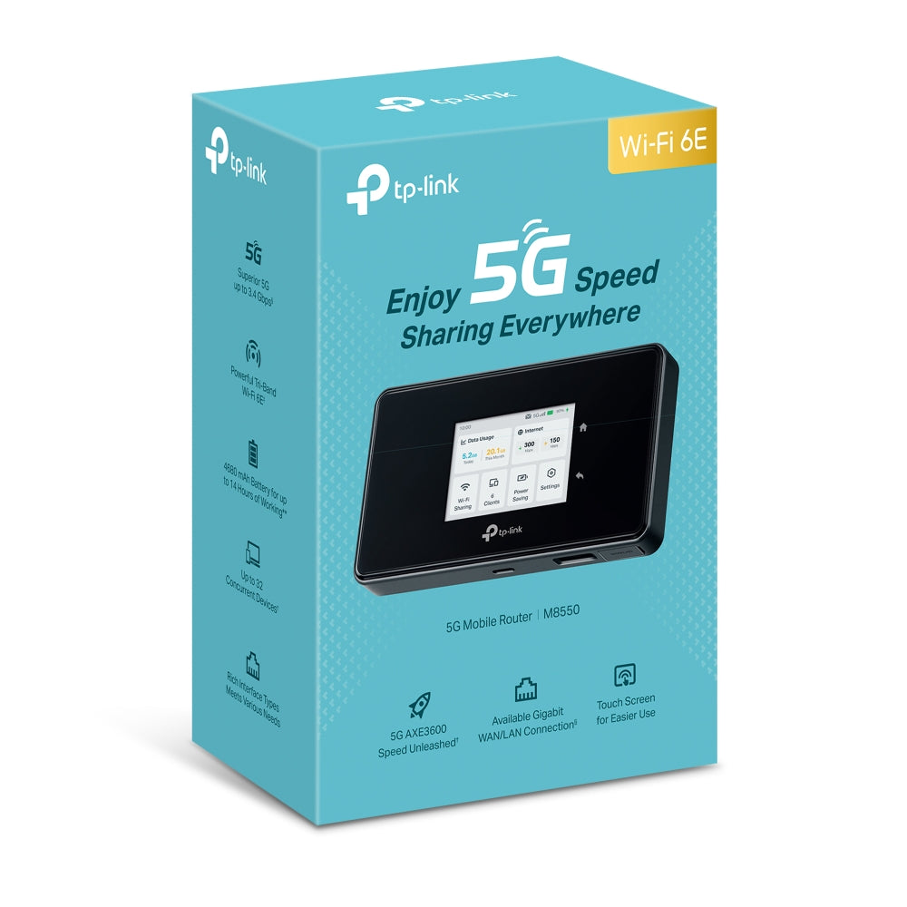 TP Link M8550 5G Mobile Tri Band WiFi6 with Unlimited 5G Data