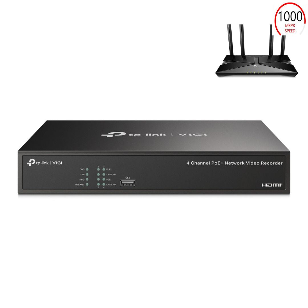 TP-Link VIGI NVR-1004H-4P POE+ Network Video Recorder