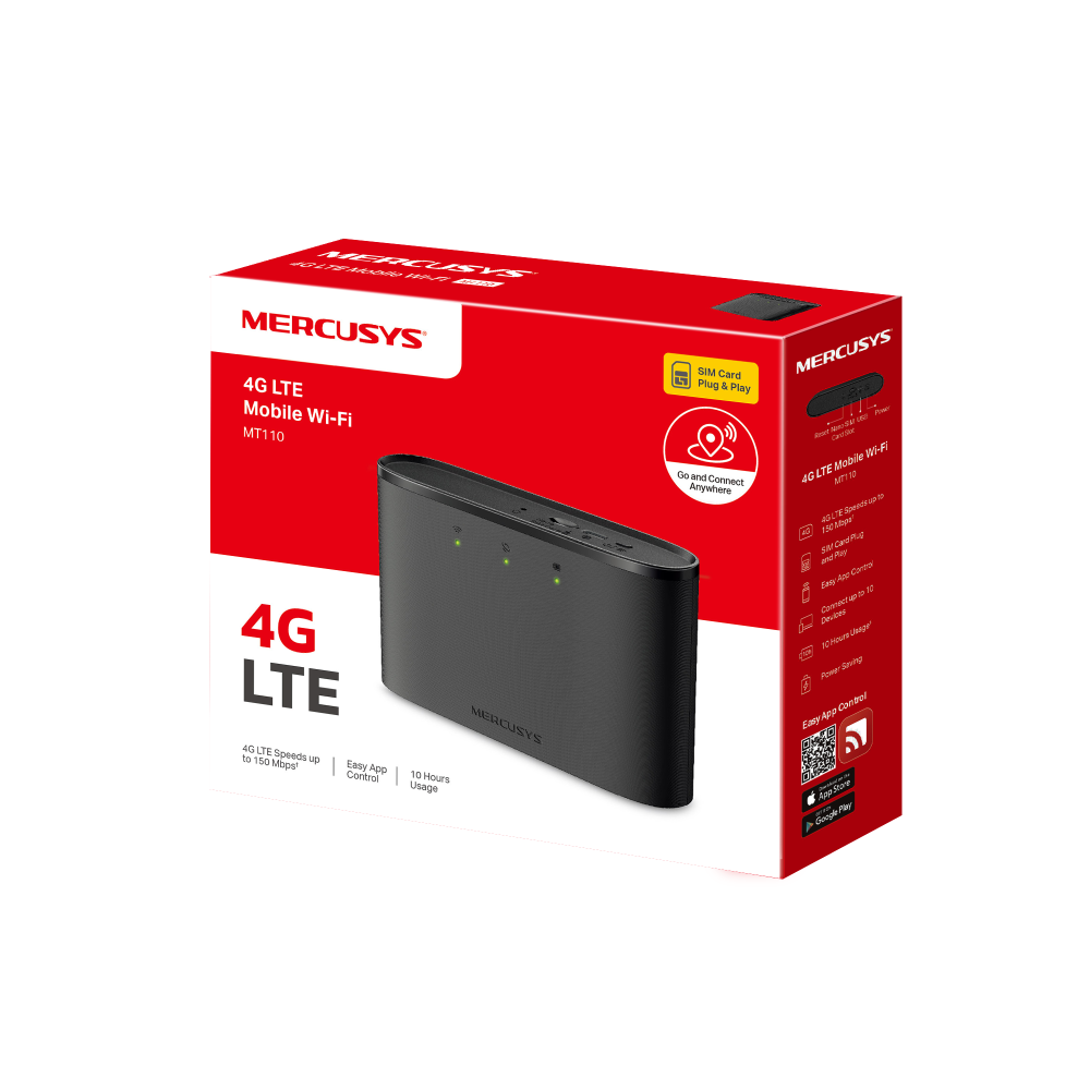 Mercusys MT110 4G LTE Cat4 Mobile WiFi with Unlimited Data