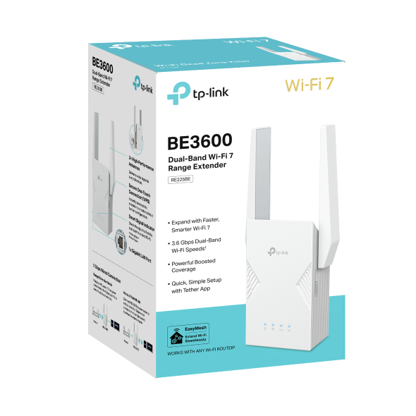 TP Link RE225BE Dual-Band WiFi7 Range Extender