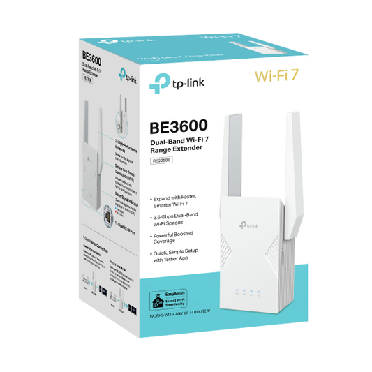 TP Link RE225BE Dual-Band WiFi7 Range Extender