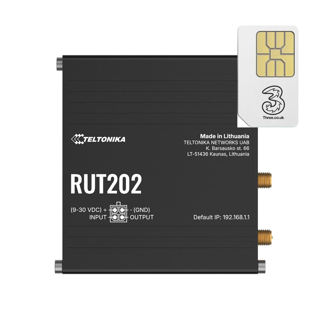 Teltonika RUT202 4G LTE Cat4 Dual SIM Router with Unlimited Data