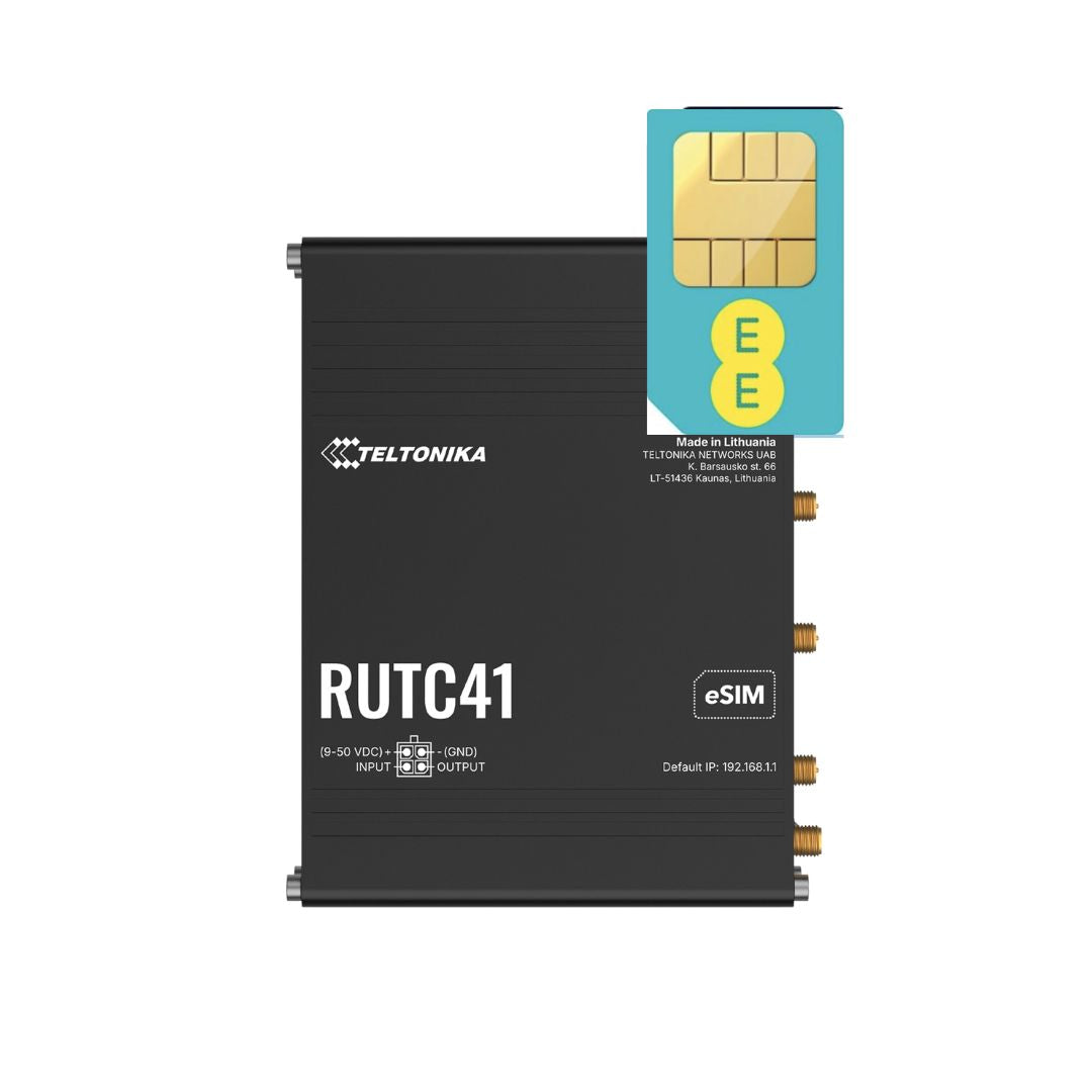 Teltonika RUTC41 4G LTE Cat4 WiFi6 Dual SIM eSIM Edge Router with Unlimited Data