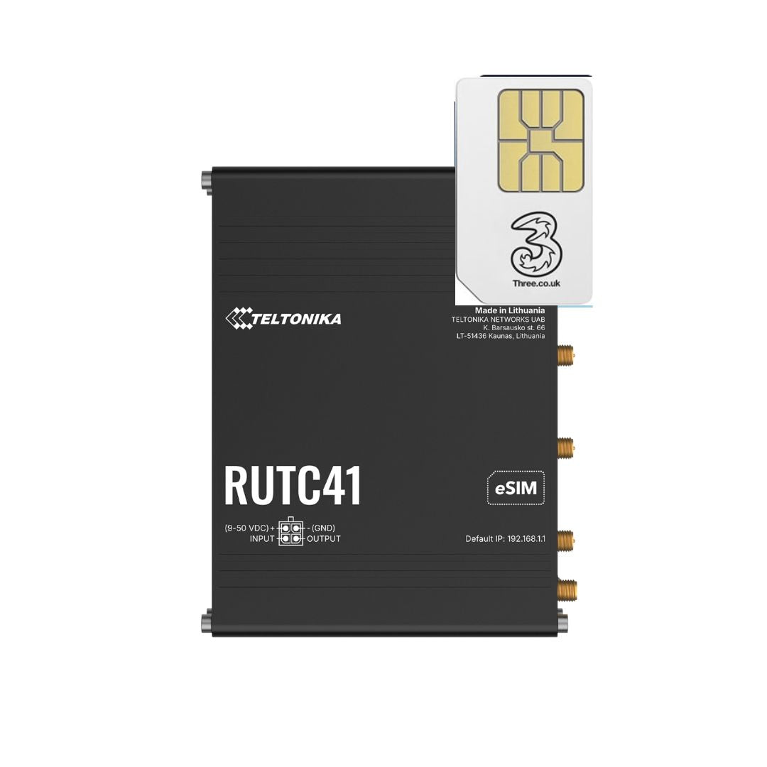 Teltonika RUTC41 4G LTE Cat4 WiFi6 Dual SIM eSIM Edge Router with Unlimited Data