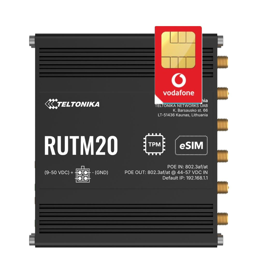 Teltonika RUTM20 5G Global eSIM IOT Router with Unlimited 5G Data
