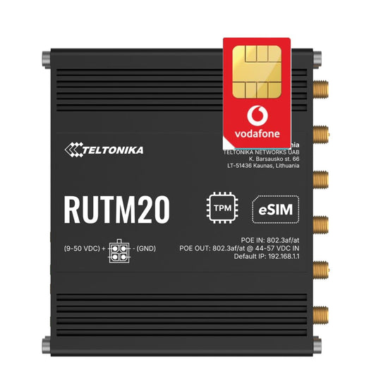 Teltonika RUTM20 5G Global eSIM IOT Router with Unlimited 5G Data