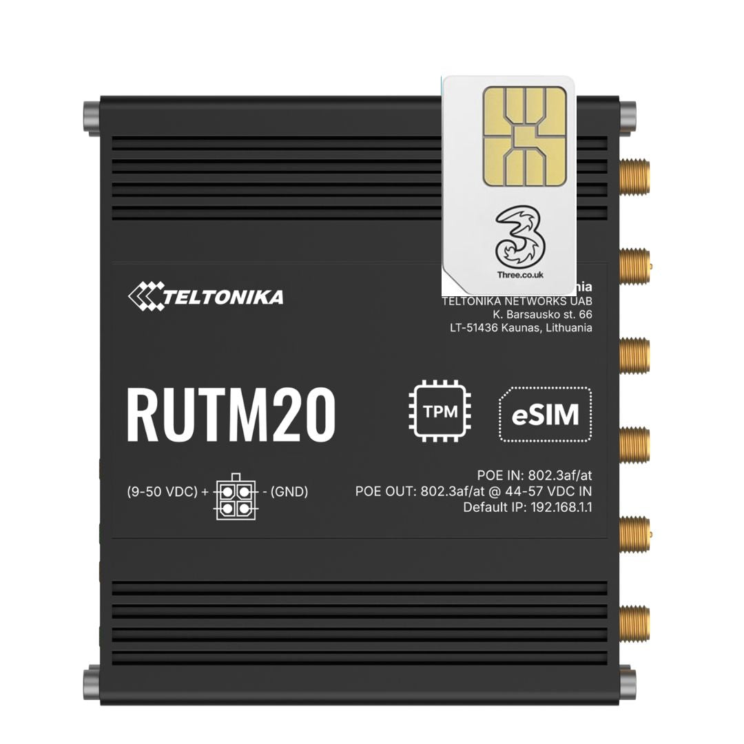 Teltonika RUTM20 5G Global eSIM IOT Router with Unlimited 5G Data