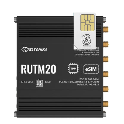 Teltonika RUTM20 5G Global eSIM IOT Router with Unlimited 5G Data