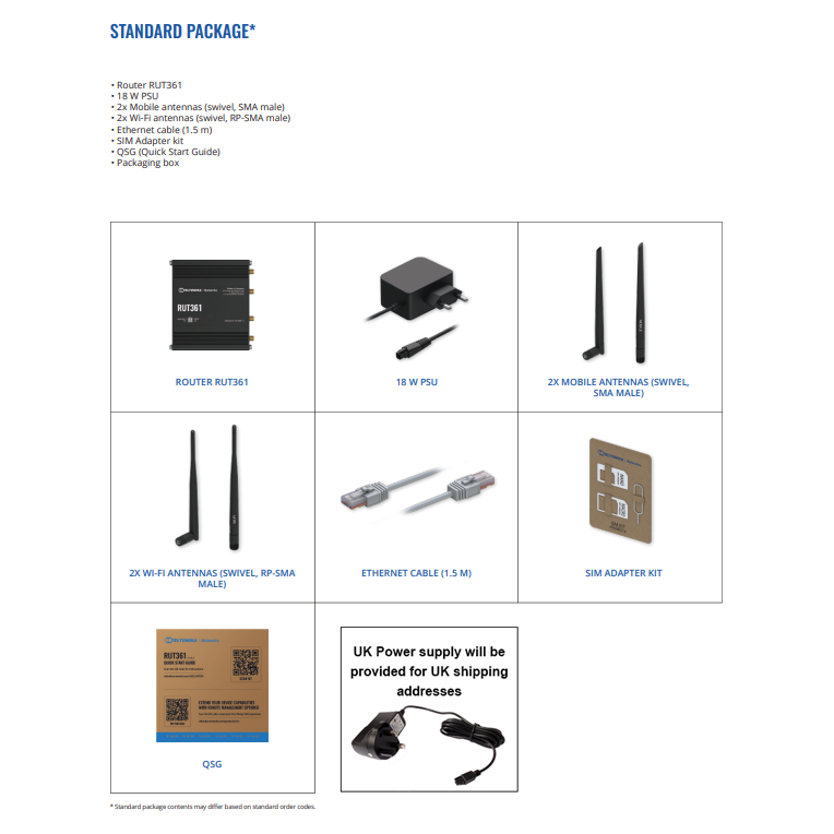 Teltonika RUT361 4G+ LTE Cat6 M2M/IOT Router