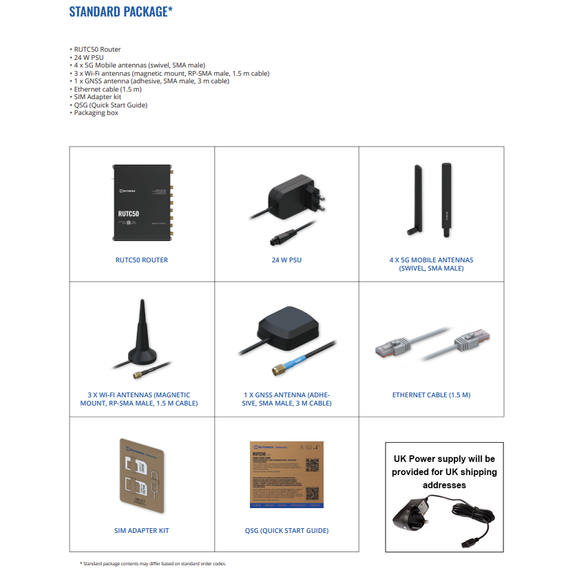 Teltonika RUTC50 5G WiFi6  Dual SIM IOT Router