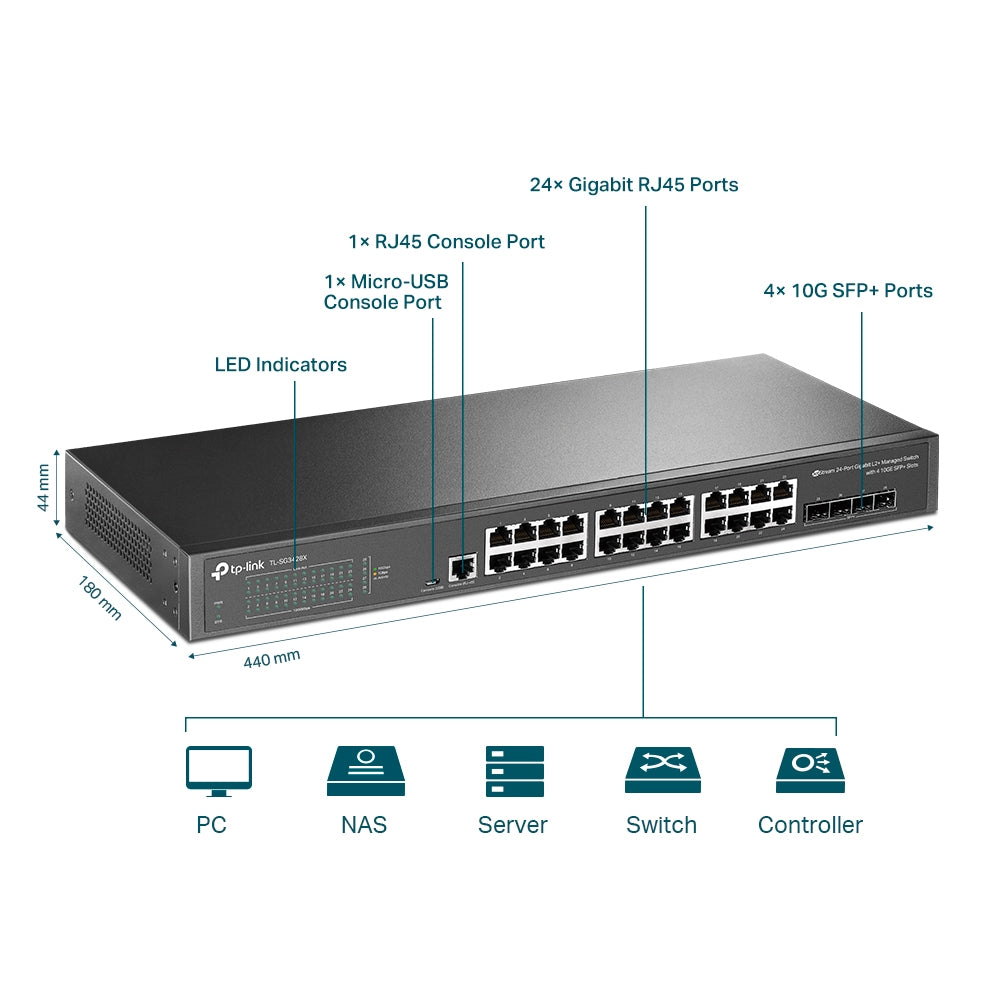 TP Link JetStream TL-SG3428X Gigabit Switch