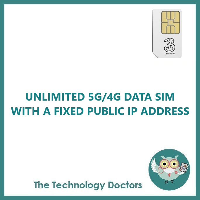 Three 5G/4G Data SIM with Fixed Public IP Address