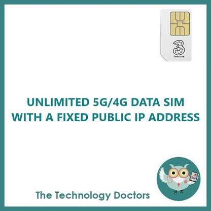 Three 5G/4G Data SIM with Fixed Public IP Address