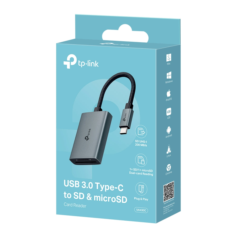 TP Link UA430C USB 3.0 Type-C to SD & microSD 3.0 Card Reader