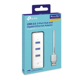 TP Link UE330 USB 3.0 3-Port Hub & Gigabit Ethernet Adapter 2 in 1 USB Adapter