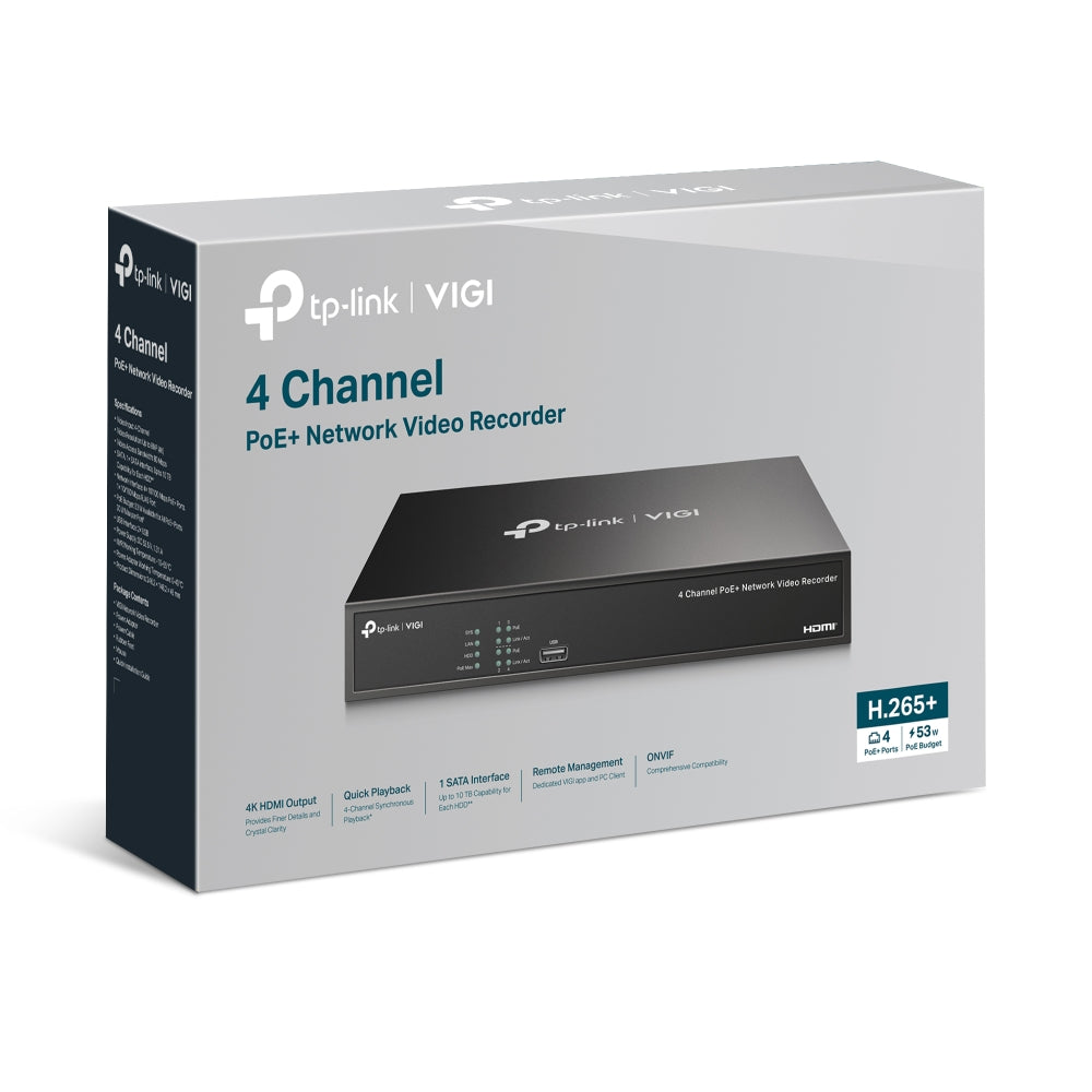 TP-Link VIGI NVR-1004H-4P POE+ Network Video Recorder