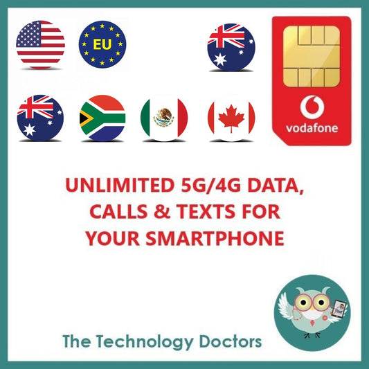 Vodafone Unlimited 5G Mobile SIM/eSIM with Global Roaming