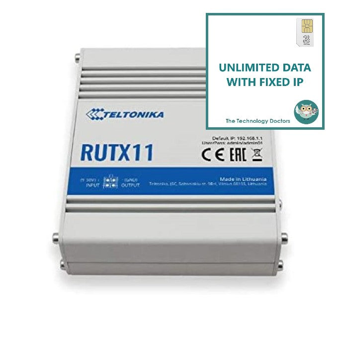 Teletonika Router Sim Card Teltonika RUTX11 4G+ LTE Cat6 Dual SIM IOT Router – TheTechnologyDoctors